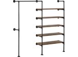 Armadio - Appendiabiti A Parete - Piano In Mdf - Ripiano - Stile Moderno - Dimensioni 187,5X35X184 Cm - Nero