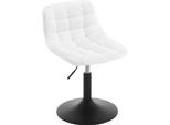 Sgabello Da Bar - Sgabello Da Banco - Altezza Regolabile 60,5-72 Cm - Girevole A 360° - Con Schienale - Rivestimento In Ciniglia - Seduta 42,5X35 Cm - Bianco
