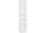 Libreria - Divisorio Indipendente - 5 Scomparti - 30 X 151 X 26 Cm - Materiale A Base Di Legno E1 Con Melamina - Ripiani Regolabili 6,4 Cm - Bianco
