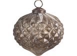 Guaina Natalizia Clayre & Eef Ø 10X10 Cm In Vetro Marrone Argentato