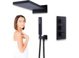 Silla | Set Doccia - Nero - Materiali Di Alta Qualità - Doccia A Mano - Doccia A Pioggia