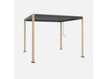 Pergola Bioclimatica 3X3M In Alluminio E Acciaio, Lamelle Orientabili, Marrone Naturale