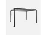 Pergola Bioclimatica 3X4M In Alluminio E Acciaio Con Lamelle Orientabili, Antracite