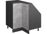 Vicco Mobile Sottotetto Mobile Angolare Rion, 75.6 X 81.6 Cm Con 1 Porta, Calcestruzzo/Antracite/Antracite