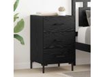 Maison Exclusive - Comodino Nero Effetto Rovere 40 X 40 X 66 Cm Materiale Ligneo