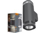 Lampada Da Parete Per Esterni, Dall'alto Verso Il Basso, 2Xgu10 In Alluminio, IP54, Bruno Videx