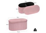 Sgabello Ottomano - Panca 76 X 38 X 38 Cm - Pieghevole - Coperchio Imbottito Rimovibile - Mdf - Tessuto - Marrone
