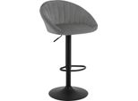 Sgabello Da Bar - Sgabello Da Banco - Altezza Regolabile - Girevole A 360° - Rivestimento In Velluto - Con Schienale E Braccioli - 45 X 53 X 103,5 Cm - Grigio Chiaro