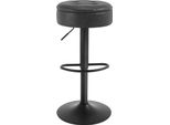 Sgabello Da Bar - Girevole A 360° Con Schienale - Altezza Seduta 60,5 Cm - Larghezza Seduta 38 Cm - Struttura In Metallo - Pelle Finta - Rosso Vino