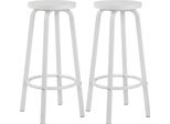 Sgabello Da Bar - Sgabello Da Cucina - Altezza Seduta 72 Cm - Seduta 30X30 Cm - Seduta In Mdf E Struttura In Metallo - Design Minimalista - Bianco
