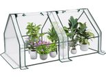 Serra Da Giardino In Foglio - Struttura Fredda A Tunnel - 180×90×90 Cm - Foglio In Pe Da 140 G/M² - Tubo In Acciaio Da 16×0,3 Mm - Porta A Rullo - 4 Tasselli A Terra - Bianco
