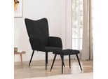 Vidaxl Poltrona Relax Con Sgabello In Tessuto Nero