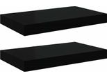 Vidaxl Mensole Sospese 2 Pz. Nero 40X23X3,8 Cm Mdf