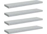 Vidaxl Mensole Sospese 4 Pz. Grigio Cemento 90X23,5X3,8 Cm Mdf