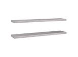 Vidaxl Mensole Sospese 2 Pz. Grigio Cemento 120X23,5X3,8 Cm Mdf