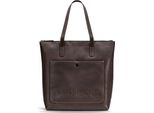 Farmhood Pelle Borsa Shopper Borsa A Tracolla Nashville Shopper Dark Brown Marrone Scuro