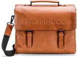 Farmhood Pelle Borsa Da Ufficio Borsa A Tracolla Memphis Briefcase Cognac 2 Marrone Chiaro