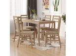 The Living Store Set Da Pranzo 7 Pezzi In Legno Massiccio Di Acacia