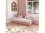 Vitalispa Letto Per Bambini Jessica, 80X160 Cm Con Cassetto, Senza Materasso, Rosa/Bianco
