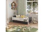 Vitalispa Letto Per Bambini Jessica, 70X140 Cm Con Cassetto E Materasso, Grigio/Bianco