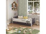 Vitalispa Letto Per Bambini Jessica, 80X160 Cm Con Cassetto E Materasso, Bianco/Grigio