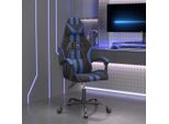The Living Store Sedia Da Gioco Girevole In Ecopelle Nera E Blu