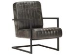 The Living Store Poltrona A Sbalzo In Vera Pelle Grigia Anticata
