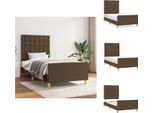 Vidaxl Struttura Letto Con Testiera In Tessuto Marrone Scuro 90X200 Cm - Letti E Strutture Letto