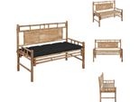 Vidaxl Panca Da Giardino Con Cuscino 120 Cm In Bambù - Panche Da Giardino