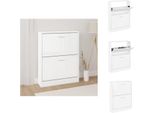 Vidaxl Scarpiera Bianca Lucida 59X17X81 Cm In Legno - Portascarpe E Armadietti