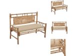 Vidaxl Panca Da Giardino Con Cuscino 120 Cm In Bambù - Panche Da Giardino