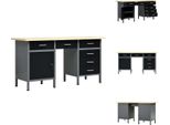 Vidaxl Banco Da Lavoro Nero 160 X 60 X 85 Cm In Acciaio - Banchi Da Lavoro