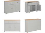 Vidaxl Credenza Grigia 112X35X81 Cm - Credenza - Credenze - Credenze Basse - Credenze Basse