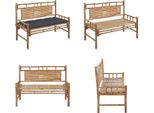 Vidaxl Panca Da Giardino Con Cuscino 120 Cm In Bambù - Panca Da Giardino - Panca Da Giardino - Panca Da Terrazzo - Panche Da Terrazzo