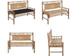 Vidaxl Panca Da Giardino Con Cuscino 120 Cm In Bambù - Panca Da Giardino - Panca Da Giardino - Panca Da Terrazzo - Panche Da Terrazzo