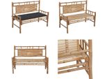 Vidaxl Panca Da Giardino Con Cuscino 120 Cm In Bambù - Panca Da Giardino - Panca Da Giardino - Panca Da Terrazzo - Panche Da Terrazzo