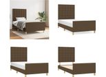 Vidaxl Struttura Letto Con Testiera In Tessuto Marrone Scuro 90X200 Cm - Struttura Letto Con Testiera - Struttura Letto Con Testiera - Struttura Letto - Letto Con Testiera