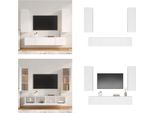 Vidaxl Set Di Mobili Tv 4 Pezzi In Legno Bianco - Set Di Mobili Tv - Set Di Mobili Tv - Parete Attrezzata - Parete Attrezzata