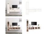 Vidaxl Mobili Tv 4 Pz. Pino Massiccio Bianco - Mobile Tv - Mobili Tv - Mobile Tv In Legno - Mobili Tv