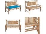 Vidaxl Panca Da Giardino Con Cuscino 120 Cm In Bambù - Panca Da Giardino - Panca Da Giardino - Panca Da Terrazzo - Panche Da Terrazzo