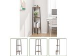 The Living Store Scaffale Ad Angolo Con 3 Ripiani Marrone Scuro E Nero 45,5X31,5X120 Cm