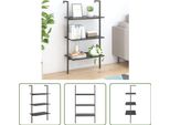 The Living Store Scaffale A 3 Ripiani Nero 64X35X120,5 Cm