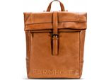 Farmhood Pelle Zaino Con Scomparto Per Laptop Memphis Backpack Cognac Marrone Chiaro