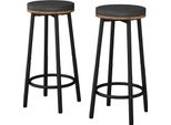 Vicco Set Di 2 Sgabelli Da Bar Edmonton, 31.5 X 64 Cm 2 Parti, Rovere Rustico