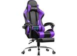 Gtplayer Sedia Da Gioco Con Poggiapiedi E Cuscino Lombare Massaggiante Sedia Da Ufficio Sedia Da Gioco Sedia Da Gioco Ergonomica Con Braccioli Collegabili Fino A 150 Kg Di Portata Viola
