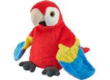 Pappagallo Di Peluche Rosso Tascabile Eco - 13 Cm