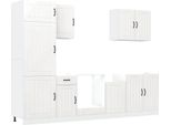 Vidaxl Set Di Armadietti Da Cucina 7 Pezzi Lucca Bianco In Legno