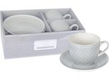 2 X Tazze E Piattini Da Caffè 250 Ml Servizio Da Caffè In Porcellana Livello