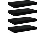 Vidaxl Mensole Sospese 4 Pezzi Nero 40X23X3,8 Cm Mdf