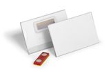 Durable Portanome 54X90 Mm Con Magnete E Guida Antirotazione, 25 Pezzi, Trasparente, 824419